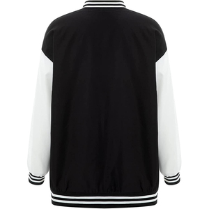 Chaqueta personalizable de invierno de lana de cuero con doble botonadura con logotipo personalizado impreso en lona Varsity Jacket - Product Image 4