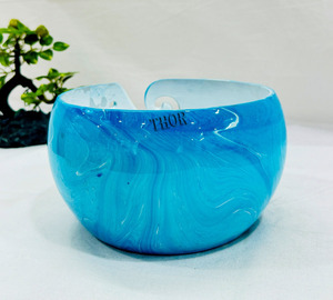 ชามไหมพรมถักลายจุดสีฟ้าฟ้าขนาดใหญ่ถือได้อย่างน้อย2ลูกโบลิ่งเส้นด้ายสำหรับถักไหมพรมที่ยอดเยี่ยม - Product Image 4