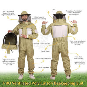 Traje de Apicultura de Alta Calidad, Duradero y Cómodo, con Cubrecabeza para un Trabajo Seguro en Apicultura al Aire Libre - Product Image 6