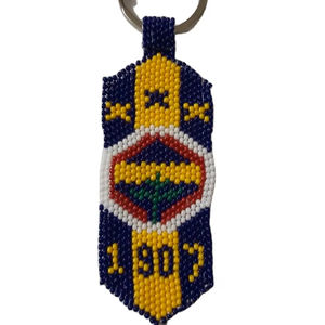 Porte-clés et accessoires de sac brodés à la main avec des perles de graines personnalisées en provenance d'Inde - Product Image 1