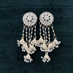 Vente chaude indien Bhahubali Jhumki boucles d'oreilles Antique plaqué or Zircon boucles d'oreilles femmes bijoux boucles d'oreilles bijoux pour femmes - Product Image 1