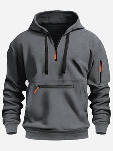 Suéter de otoño para hombre, suéter de Color sólido con cuello redondo, cárdigan, suéter de moda para hombre, sudadera larga, Tops - Product Image 6