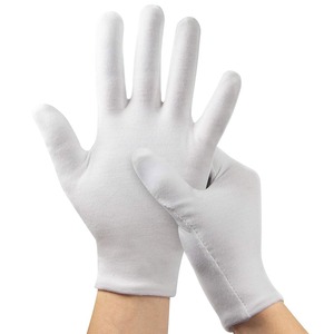 Gants en coton cérémoniels, confortables, résistants à l'usure, de protection pour le travail, doigts entrelacés, blanc chaud, gants en coton cérémoniels - Product Image 3