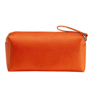 Sac de toilette en cuir véritable pliable de haute qualité pour homme, poignée souple, grande fermeture éclair, étui tendance, petite taille - Product Image 2