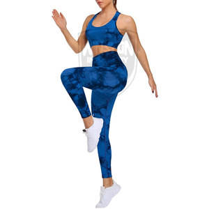 Ensemble de yoga pour femmes à haute élasticité Vêtements de sport de fitness sans couture de haute qualité Haut à motif solide respirant - Product Image 4