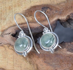 Prehnite Gemstone 925 Solid Sterling Silver Drop Earrings Gold Plated 925 Silver <b>Jewellery</b> for Women Girls for Party Occasions - Product Image 4