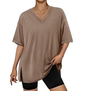 Camiseta de gran tamaño con estampado DTF para mujer, camiseta de moda de tela de algodón OEM con aspecto de calle holgado - Product Image 2