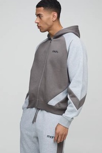 Pantalones de chándal y sudadera con capucha y cremallera Conjunto de 2 piezas Chándales con paneles Chándales transpirables personalizados para hombres Hecho en Pakistán - Product Image 3