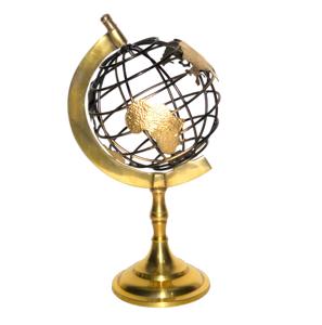 รูปปั้นเหล็กทองเหลืองหมุนได้ตกแต่งลูกโลกสีทองที่ดีที่สุดในโลก - Product Image 4
