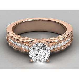 Bague solitaire pour femme en or jaune 18 carats avec diamant de laboratoire, motif géométrique, matériau principal 10 carats, rhodium 14 carats, certifiée IGI - Product Image 6