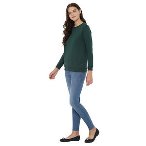 Sudadera con capucha de mujer de alta calidad con cuello redondo de manga larga verde oscuro-Diseño y marca personalizados para la temporada de invierno - Product Image 5