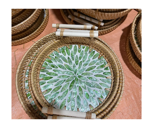 Bandejas de servicio de ratán ecológicas hechas a mano, bandeja de ratán Natural al por mayor para cesta de regalo, almacenamiento de exhibición de frutas, decoración del hogar - Product Image 5