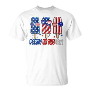 T-shirt Party In The Usa Popsicle, 4 juillet, design drapeau américain, pour hommes, femmes et enfants - Product Image 1
