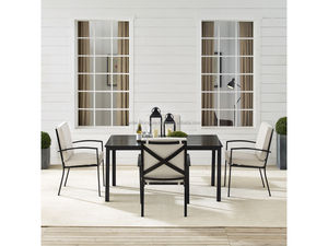 Ensemble de table à manger rectangulaire moderne en fonte avec chaises de jardin confortables pour parc, appartement, extérieur, villa, hôtel, cour et salon - Product Image 4