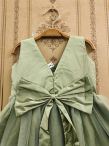 Robe de fête pour filles Shoryam Fashion, en tulle perlé, entièrement cousue, longueur genoux, robe élégante pour enfants, anniversaire, mariage, occasion festive - Product Image 4