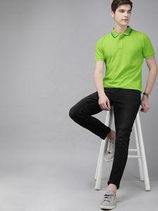 Chemise de golf haute performance pour homme en jersey viscose/coton, manches courtes, logo personnalisable, impression numérique, couleur unie, haut de gamme - Product Image 4