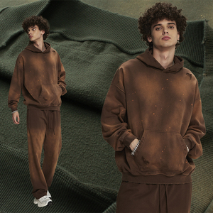 Suéter en blanco sudaderas con capucha para hombre Logotipo personalizado Algodón French Terry Vintage Acid Wash Sudadera con capucha Desgastada Venta al por mayor Moda DDP Envío - Product Image 3