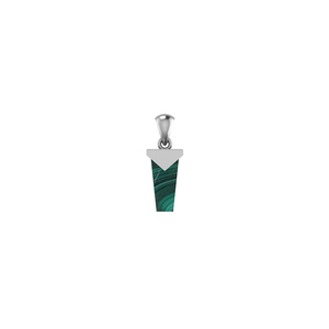 Premium 925 Sterling Silver Fine Pendentif Charme Malachite Crayon Coupe Lunette Réglage À La Main Argent Plaqué Classique Bijoux - Product Image 1