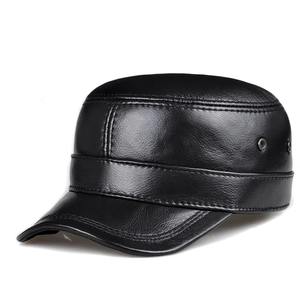 Gorra de béisbol de cuero genuino para hombre, sombrero de invierno, nuevo, más grueso, cálido, piel de vaca Real, moda Simple, Snapback de hueso masculino, sombreros de papá - Product Image 2