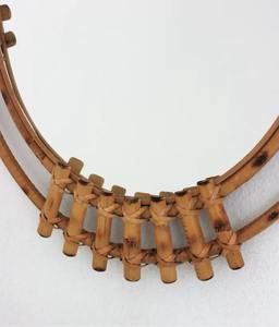 Espejo de ratán ovalado rústico hecho a mano decoración de pared natural para pasillo o espacio habitable - Product Image 5