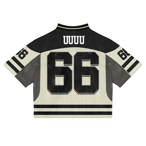 Venta al por mayor fútbol malla Jersey 100% poliéster fútbol americano Jersey transpirable estilo personalizado moda precio barato transpirable - Product Image 4