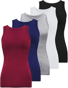 Camiseta sin mangas vintage para mujer, cuello redondo, corte ajustado, transpirable, de secado rápido, informal, para fitness - Product Image 1