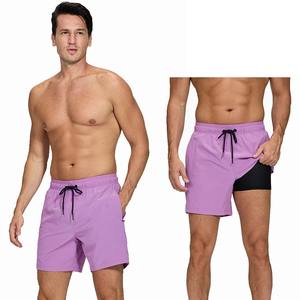 Pantalones cortos para hombre 2025, pantalones cortos clásicos de secado rápido, ropa deportiva sólida, bañadores, forro de malla para playa, Traje corto para surf - Product Image 1
