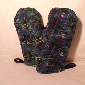 100% coton durable réutilisable écologique en gros en Inde tous les travaux d'hiver utilisent des mitaines de four à imprimé floral de feuille de haute qualité - Product Image 1