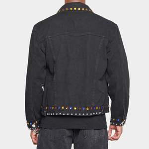 Hot Selling Premium Quality Canvas Thin Stand Collar Front Logo <b>Rhinestone</b> <b>Jacket</b> Warm Winter Comfortable Breathable High Street - Product Image 4