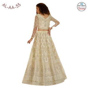 Impresionante y Hermosa Blusa Bordada con Cordones, Dupatta con Trabajo de Calado, Pedrería Abundante, Lehenga Choli Tradicional Indio-Pakistaní para Fiestas - Product Image 2
