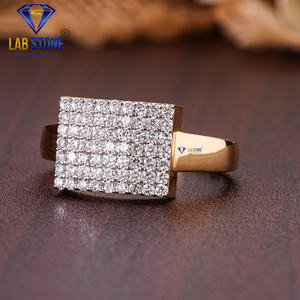 Anillo de oro amarillo con diamante de corte redondo TDW 0,65 de Lab-Stone/Anillo de diamantes de lujo/Color DE LA EF-VS - Product Image 2