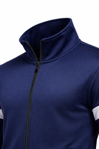 Conjunto Deportivo Unisex Azul Marino, Manga Larga con Cierre, Estilo Casual para Correr, Color Sólido, Transpirable, Poliéster y Algodón, Ropa de Invierno de Secado Rápido 2 - Product Image 5