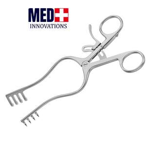 Self Retaining NORFOLK NORWICH Wound Retractor 220 mm 8.34" 4x5 Prongs Blunt With <b>Ratchet</b> Orthopedic Surgical - Product Image 5