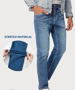 OEM กางเกงยีนส์ผู้ชายผ้าเดนิมแบบลำลองด้านหน้าแบนเรียบแฟชั่นทันสมัยกลางแจ้งแห้งเร็วเสื้อผ้าเดินบนถนนระบายอากาศได้ดี - Product Image 4