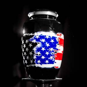 Urnes pour cendres humaines U.S.A Drapeau Crémation Urne funéraire Urne patriotique décorative Grande taille personnalisée noire - Product Image 5