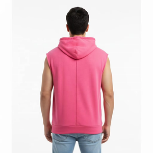 Débardeur à capuche sans manches pour homme, léger, en tissu extensible, pour l'entraînement et le fitness, personnalisable (couleurs et tailles) - Product Image 4