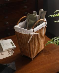 New Arrival Tall Rattan <b>Basket</b> Handwoven Wicker Rustic <b>Storage</b> <b>Basket</b> Natural For Home Organization From Vietnam Supplier - Product Image 6
