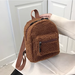 กระเป๋าเป้ผ้ากำมะหยี่สำหรับผู้หญิงกระเป๋าใบเล็กแฟชั่นขนาดเล็กน่ารักกระเป๋านักเรียนใบเล็กกระเป๋านักเรียนใบเล็กสำหรับฤดูใบไม้ร่วงและฤดูหนาว - Product Image 3