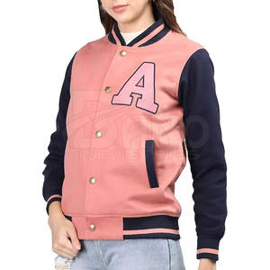 Best Price Women's Letterman <b>Jacket</b> Customized Logo Winter Satin Cotton Knitted Private Label - Product Image 1