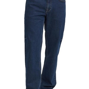<b>Men</b> Slim Fit Denim <b>Jeans</b> High Quality Cotton Solid Pattern Breathable Mid Waist Straight Style Casual Pants <b>for</b> Summer Winter - Product Image 1