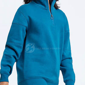 Trendy High Quality Women Casual Winter Quarter <b>Zip</b> Sweatshirts Front Custom Breathable Eco-Friendly Canvas Digital Printing - Product Image 3