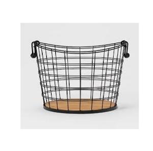 Panier de rangement en fil métallique de style américain le plus vendu avec base en bois à l'intérieur de la couleur de la forme de taille personnalisée dans la cuisine à domicile - Product Image 5
