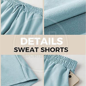 <b>Loose</b> Plain Casual Wear <b>Women's</b> Sweat <b>Shorts</b> Made In Pakistan Best Quality Sweat <b>Shorts</b> For Adults - Product Image 4