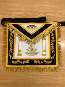 Masonic Regalia Past Masters Delantal masónico bordado a mano de alta calidad Delantal masónico bordado personalizado - Product Image 6