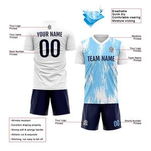 Uniformes de equipo de fútbol transpirables de nueva llegada, diseño OEM hecho en fábrica, uniforme de equipo de fútbol para venta en línea - Product Image 5