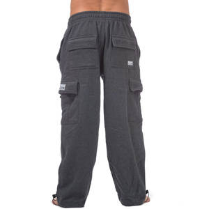 Pantalon cargo sportif pour homme sur mesure, taille haute, fermeture à cordon, anti-froissement, polaire pour l'hiver, fitness, service OEM foncé - Product Image 4