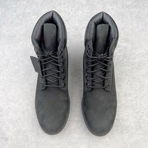 Bottes pour hommes en cuir suédé respirant de qualité supérieure, noires, design personnalisé, antidérapantes, à tige haute, robustes et sécuritaires - Product Image 2