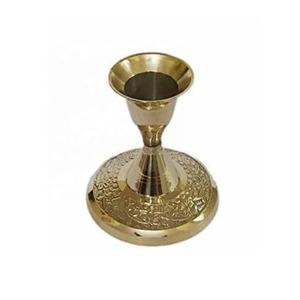 Portavelas de latón antiguo Portavelas de latón macizo pesado Portavelas de latón modernista para la decoración de Diwali del hogar - Product Image 4