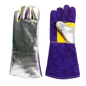 Industrial <b>Long</b> Gauntlet Aluminized <b>Gloves</b> for Stitching Safety Cuff 14 Inch 8 oz Extreme Heat USA Europe Market Trend - Product Image 3