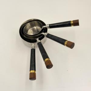 Cuchara Medidora de Acero Inoxidable 202 de Lujo con Mango de Madera de Resina, Taza Medidora Graduada de Acero Inoxidable, Cuchara Medidora para Hornear - Product Image 3